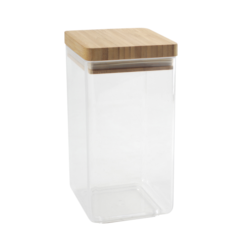 Bote cuadrado acrílico - bambú 1,7 lt.