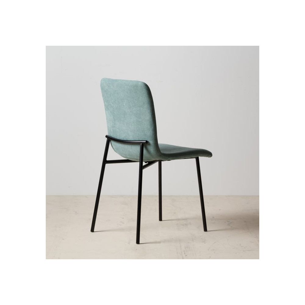 SILLA VERDE TEJIDO-METAL 44,50 X 54,50 X 86 CM