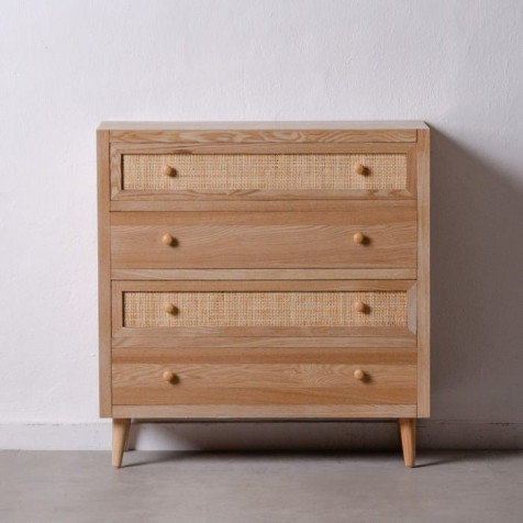CÓMODA NATURAL RATÁN/MADERA 80 X 35 X 84 CM Ref.