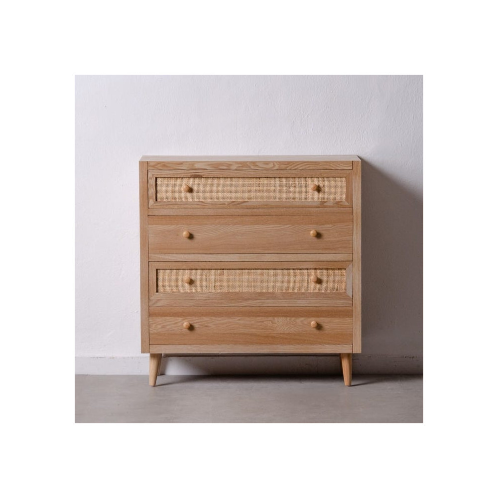 CÓMODA NATURAL RATÁN/MADERA 80 X 35 X 84 CM Ref.