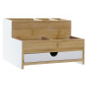 ORGANIZADOR BAMBU 23,5X18X15 1 CAJON BLANCO