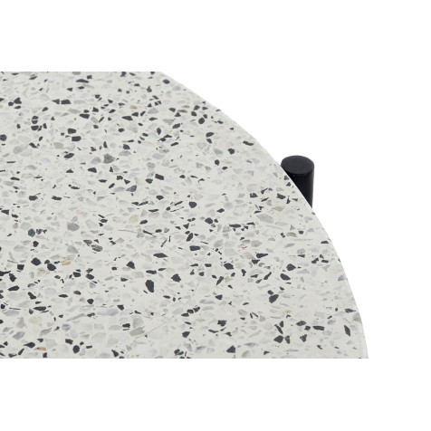 MESA CAFE HIERRO PIEDRA 80X80X45 TERRAZO NEGRO
