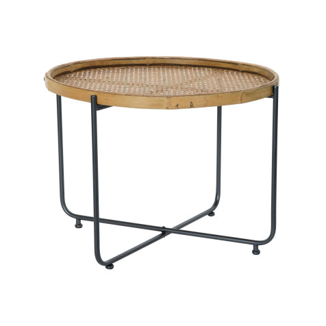 MESITA AUXILIAR RATAN METAL 60X60X45