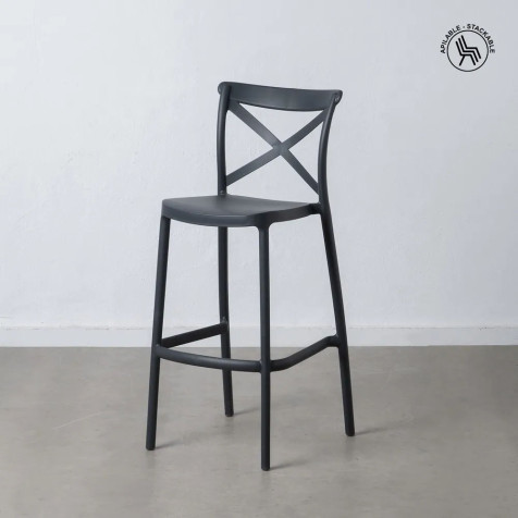 TABURETE GRIS OSCURO POLIPROPILENO SALÓN 52,50 X 4
