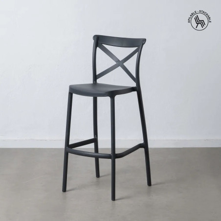TABURETE GRIS OSCURO POLIPROPILENO SALÓN 52,50 X 4