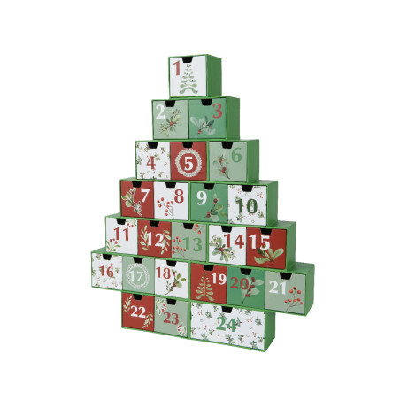 calender-paper-tree-white/green-largo-37cm-x-ancho