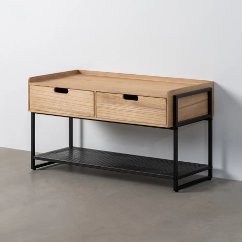 mueble-cajones-natural-negro-dm-metal-100-x-48-x-5