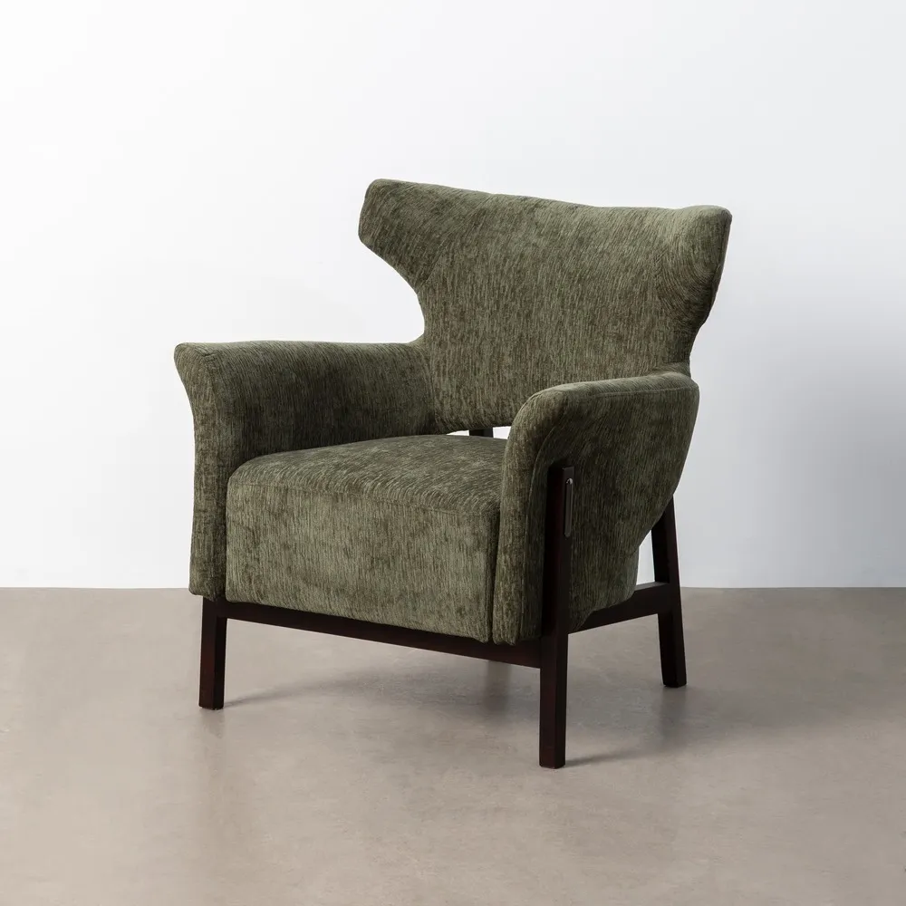 sillon-verde-tejido-madera-salon-73*72*77