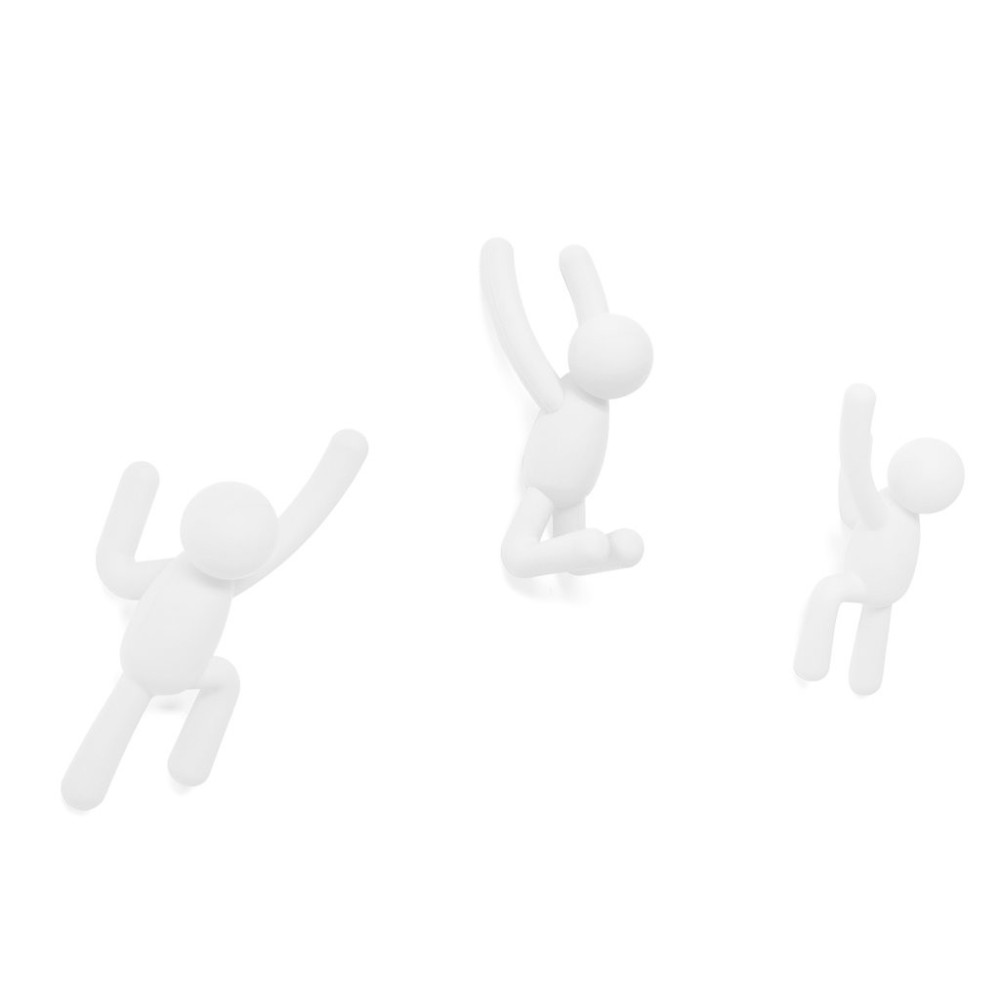 Set 3 percheros Buddy blancos